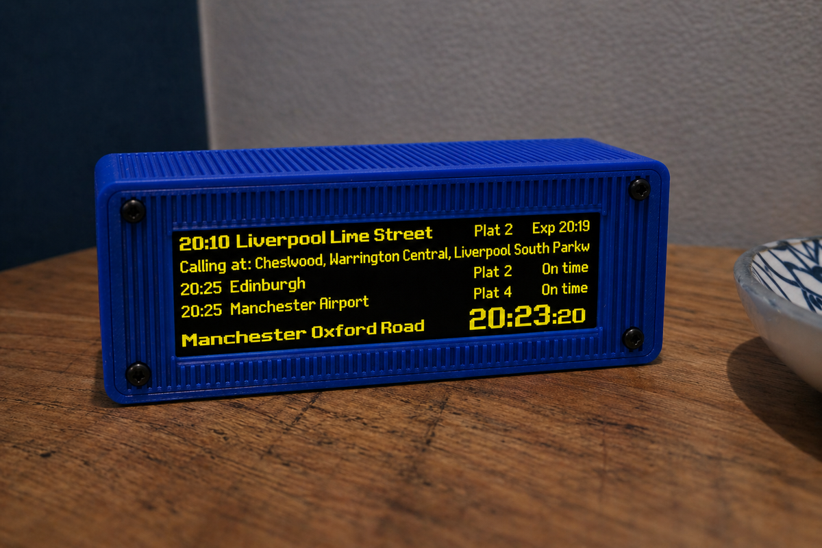 Custom UK Train Departure Board – Live National Rail Updates – Desktop Display