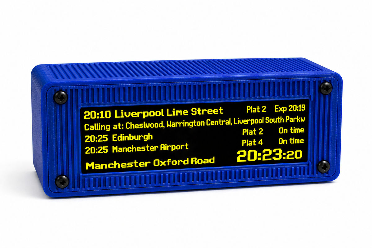Custom UK Train Departure Board – Live National Rail Updates – Desktop Display